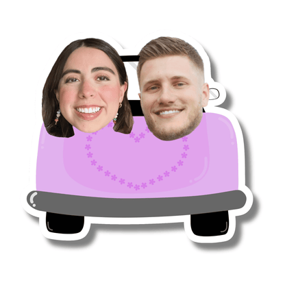 Carro Auto Boda Imán Personalizado Foto | Imán con Foto de Cara con Corte al Borde | Regalo Divertido y Único para Refrigerador, Hecho a Mano para Amigos, Parejas, Mascotas, Familia, Novios