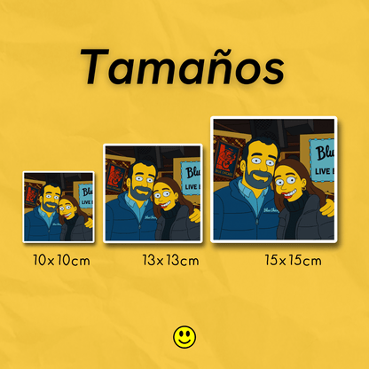 Personajes Amarillos Imán Personalizado Foto | Imán con Foto de Cara con Corte al Borde | Regalo Divertido y Único para Refrigerador, Hecho a Mano para Amigos, Parejas, Mascotas, Familia, Novios
