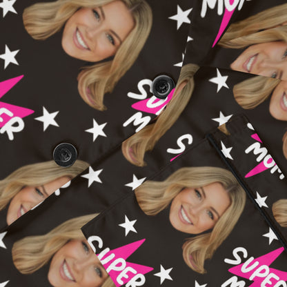 Patrón Super Mom | Pijama Personalizada con Foto de Cara para Mujer | Regalo Único para Mamás, Cumpleaños, Día de las Madres, Esposas, Amigas