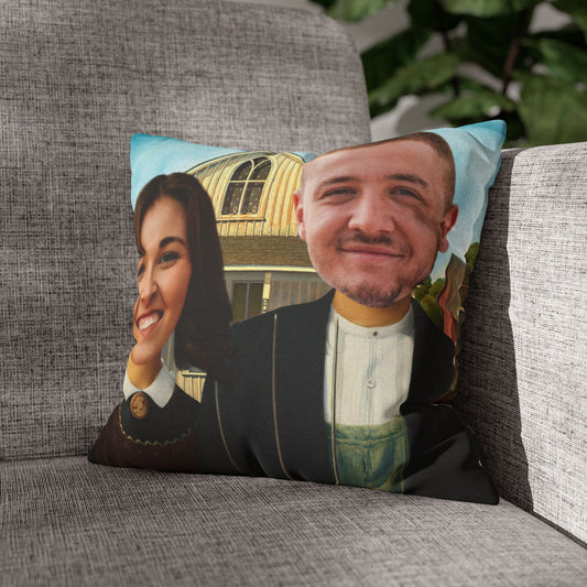 Estilo Arte Clásico | Cojín Personalizado con Foto Tipo Pintura para Parejas, Novio, Novia, Esposo, Esposa, Familia | Regalo Único y Elegante para Aniversarios, Hogar y Decoración