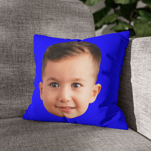 Cara Completa | Cojín Personalizado con Foto de Rostro y Fondo a Elección para Hombre, Mujer, Amigos, Familia y Parejas | Regalo Original y Divertido