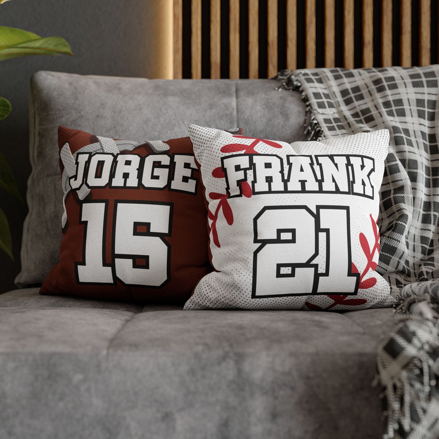 Estilo Béisbol | Cojín Personalizado con Nombre y Número para Niño, Joven, Hombre y Mujer | Regalo Deportivo para Cumpleaños, Habitaciones, Hijos, Hermanos, Amigos, Fans del Béisbol