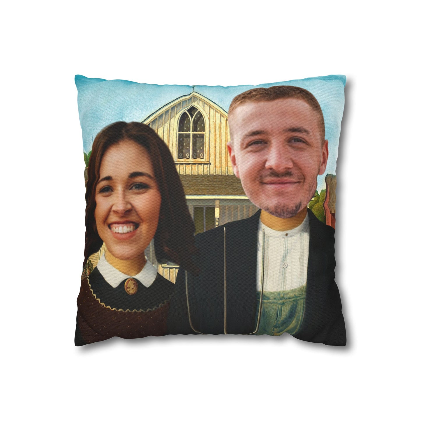 Estilo Arte Clásico | Cojín Personalizado con Foto Tipo Pintura para Parejas, Novio, Novia, Esposo, Esposa, Familia | Regalo Único y Elegante para Aniversarios, Hogar y Decoración