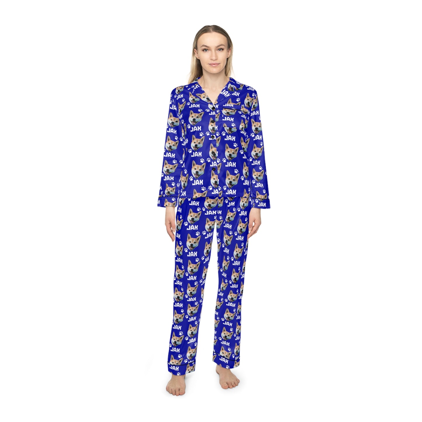 Patrón Cara de Mascota con Nombre | Pijama Personalizada con Foto de Perro o Gato para Hombre y Mujer | Regalo Único para Amantes de las Mascotas
