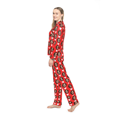 Patrón Cara con Corazones | Pijama Personalizada con Foto para Hombre y Mujer | Regalo Romántico para Parejas, San Valentín y Aniversarios