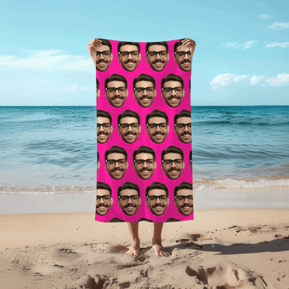 Patrón con Fotos | Toalla Personalizada con Cara o Foto | Regalo Original para Hombre, Mujer, Novio, Novia, Mamá, Papá, Amigos | Playa, Baño, Gimnasio