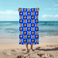 Caras en Cuadros Azules | Toalla Personalizada con Estilo Chequeado | Regalo Original para Playa, Baño, Gimnasio, Hombre, Mujer, Amigos