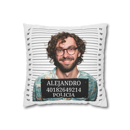 Estilo Mugshot | Cojín Personalizado con Foto y Nombre para Novio, Amigo, Esposo, Hermano, Hombre | Regalo Divertido para Parejas, Despedidas, Cumpleaños y Bromas