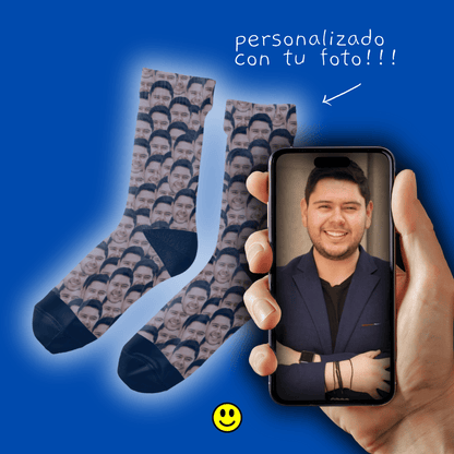 Sopa Una Foto | Calcetas Personalizadas con Foto de Cara para Jóvenes, Hombre y Mujer | Regalo Único para Adolescentes, Amigos, Mujeres, Hermanos, Novios, Todos