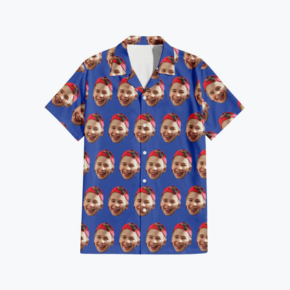 Patrón con Fotos | Camisa Hawaiana para Hombre y Mujer con Estampado de Playa y Flores | Ropa Colorida y Casual para Verano, Vacaciones, Fiestas, Todos