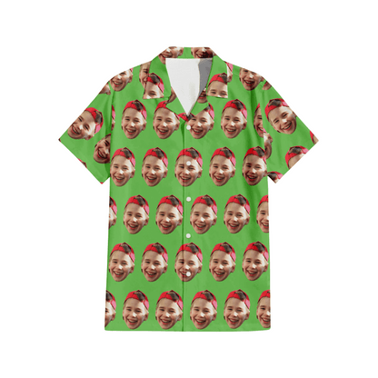 Patrón con Fotos | Camisa Hawaiana para Hombre y Mujer con Estampado de Playa y Flores | Ropa Colorida y Casual para Verano, Vacaciones, Fiestas, Todos