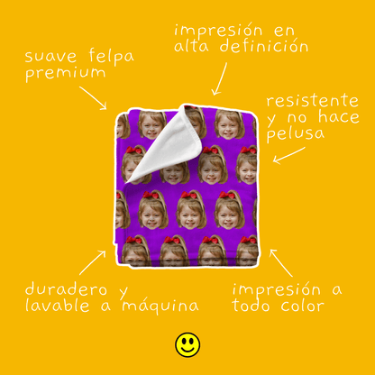 Patrón con Fotos | Cobija Personalizada con Foto de Cara para Jóvenes, Hombre y Mujer | Regalo Único para Adolescentes, Amigos, Mujeres, Hermanos, Novios, Todos
