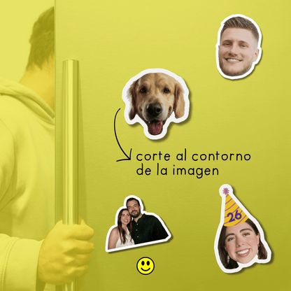 Imán Personalizado Contorno | Imán con Foto de Cara o Mascota con Corte al Borde | Regalo Divertido y Único para Refrigerador, Hecho a Mano para Amigos, Parejas, Mascotas, Familia, Novios