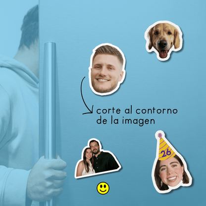 Imán Personalizado Contorno | Imán con Foto de Cara con Corte al Borde | Regalo Divertido y Único para Refrigerador, Hecho a Mano para Amigos, Parejas, Mascotas, Familia, Novios