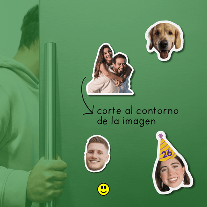 Imán Personalizado Sin Fondo | Imán con Foto de Cara con Corte al Borde | Regalo Divertido y Único para Refrigerador, Hecho a Mano para Amigos, Parejas, Mascotas, Familia, Novios