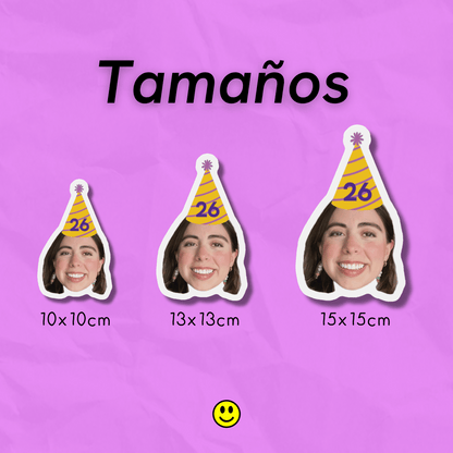 Imán Personalizado Cumpleaños | Imán con Foto de Cara con Corte al Borde | Regalo Divertido y Único para Refrigerador, Hecho a Mano para Amigos, Parejas, Mascotas, Familia, Novios