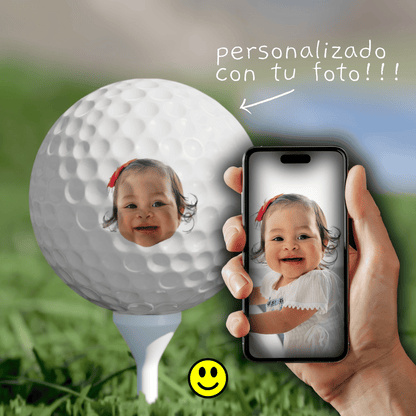 Caras en Pelotas de Golf Set de 6 Pelotas | Pelotas Personalizadas con Foto para Golfistas, Novio, Esposo, Papá, Amigos | Regalo Divertido para Él, Hombres, Golf Lovers