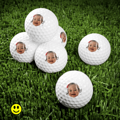 Caras en Pelotas de Golf Set de 6 Pelotas | Pelotas Personalizadas con Foto para Golfistas, Novio, Esposo, Papá, Amigos | Regalo Divertido para Él, Hombres, Golf Lovers