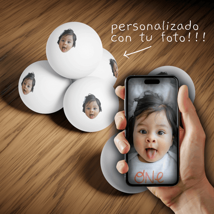 Caras en Pelotas de Ping Pong | Pelotas Personalizadas con Foto para Novio, Novia, Papá, Amigos | Regalo Divertido para Él, Ella, Hombres y Mujeres
