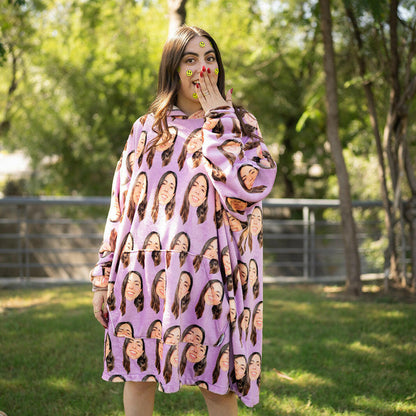Patrón | Huggy Sudadera de Cobija Unitalla con Cara Personalizado con Foto de Cara para Novio, Novia, Mujer, Hombre, Mamá, Papá, Hermanos, Amigos | Regalo para Mujer, Novia, Ella, Hombres, Esposo, Él, Novio