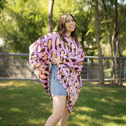 Patrón | Huggy Sudadera de Cobija Unitalla con Cara Personalizado con Foto de Cara para Novio, Novia, Mujer, Hombre, Mamá, Papá, Hermanos, Amigos | Regalo para Mujer, Novia, Ella, Hombres, Esposo, Él, Novio