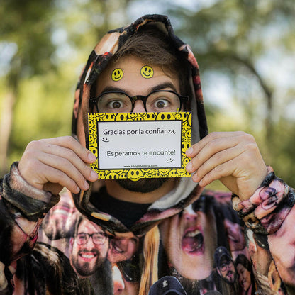 Collage | Huggy Sudadera de Cobija Unitalla con Cara Personalizado con Foto de Cara para Novio, Novia, Mujer, Hombre, Mamá, Papá, Hermanos, Amigos | Regalo para Mujer, Novia, Ella, Hombres, Esposo, Él, Novio