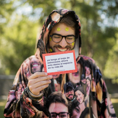 Collage | Huggy Sudadera de Cobija Unitalla con Cara Personalizado con Foto de Cara para Novio, Novia, Mujer, Hombre, Mamá, Papá, Hermanos, Amigos | Regalo para Mujer, Novia, Ella, Hombres, Esposo, Él, Novio